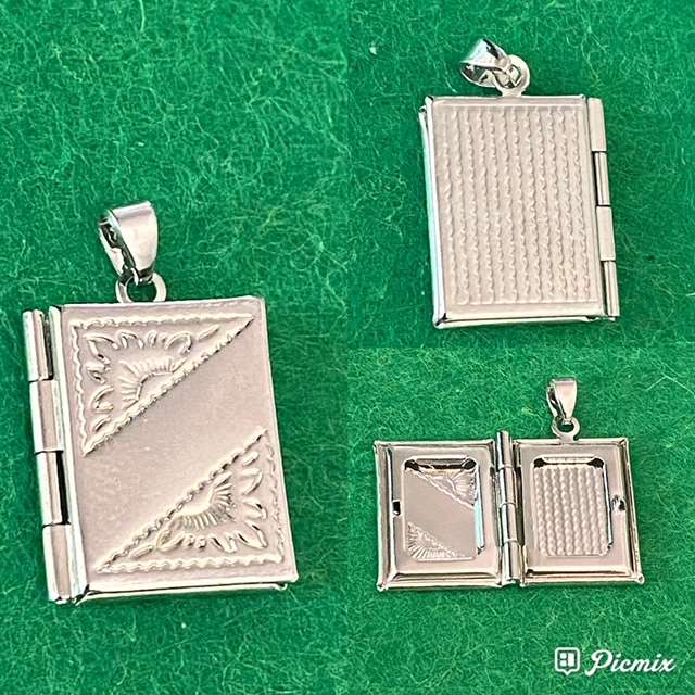 925 SILVER MINI BOOK LOCKET PENDANT  CAN BE ENGRAVED