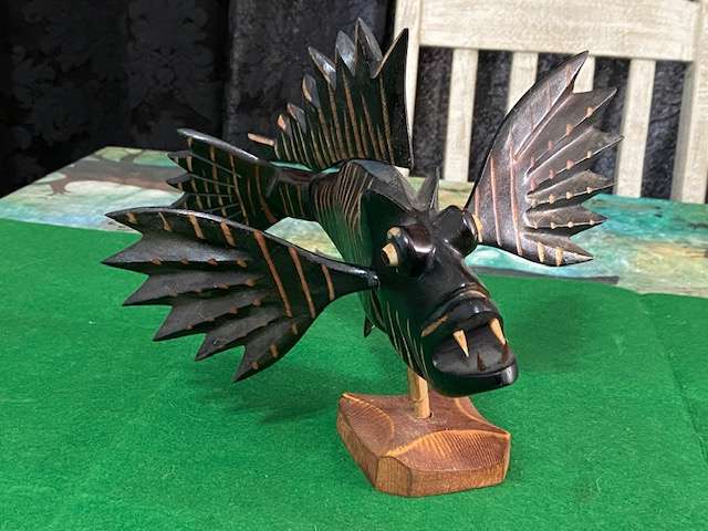 Large Handcrafted wooden Puzzle Fish from Bahamas