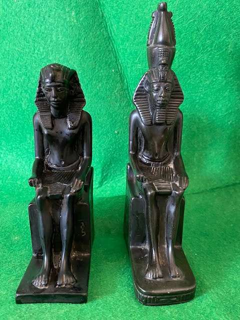SET OF STONE CARVED EGYPTIAN PHAROH STATUES