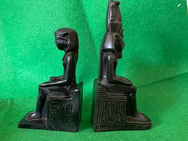 SET OF STONE CARVED EGYPTIAN PHAROH STATUES