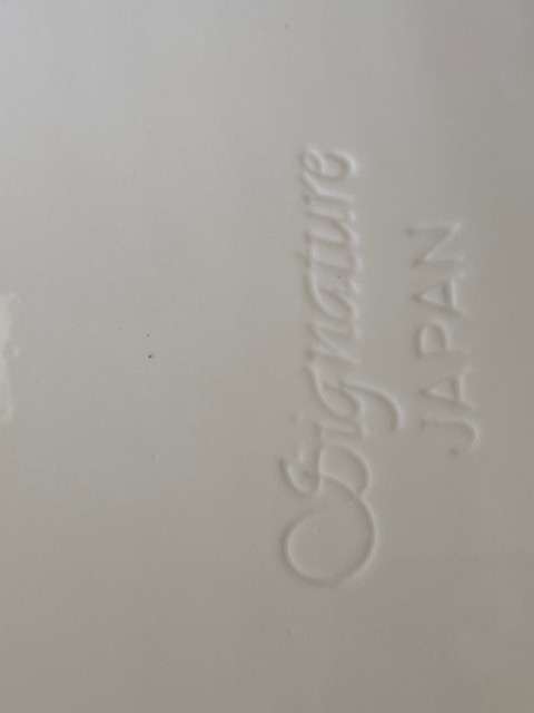 RARE VINTAGE SIGNATURE JAPAN LARGE WHITE SERVING DISH