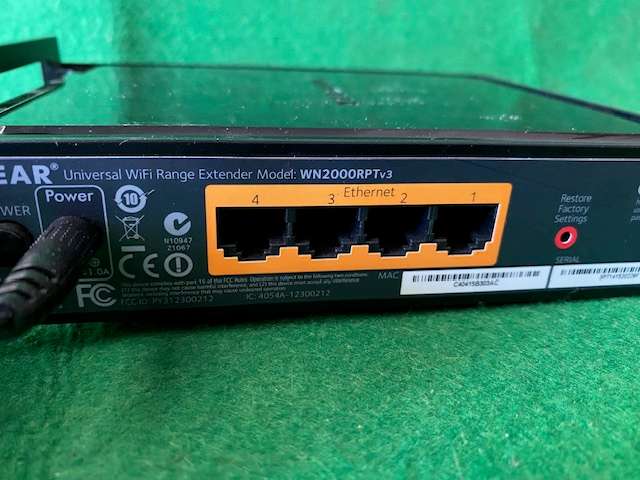 NETGEAR MODEL WN2000RPT V3 WIFI EXTENDOR