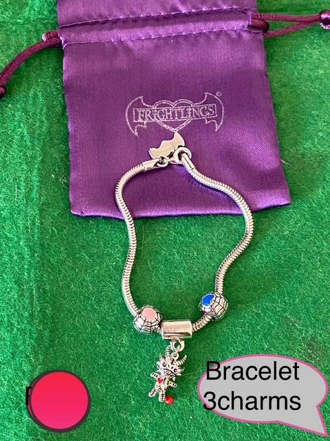 FRIGHTLING UK SOLID SILVER CHARM. AND BRACELET