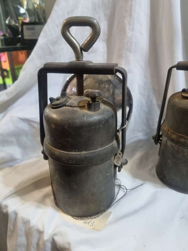 3 miners carbide lamps