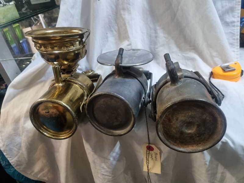 3 miners carbide lamps
