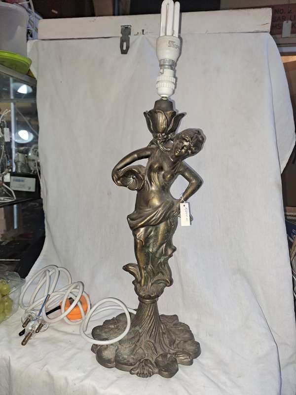 Vintage metal lady lamp