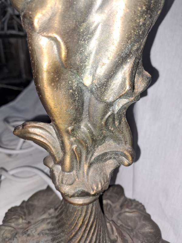 Vintage metal lady lamp