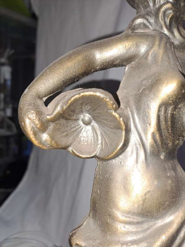 Vintage metal lady lamp