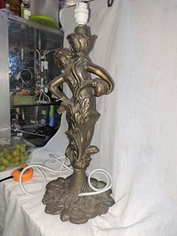 Vintage metal lady lamp