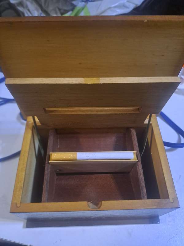 Vintage cigarette dispenser wooden decorative box