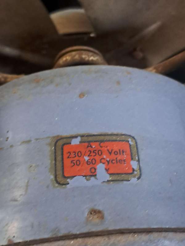 Antique metal grey fan (works)