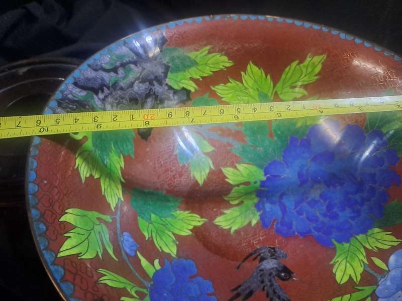 Vintage Cloisonne bowl with stand