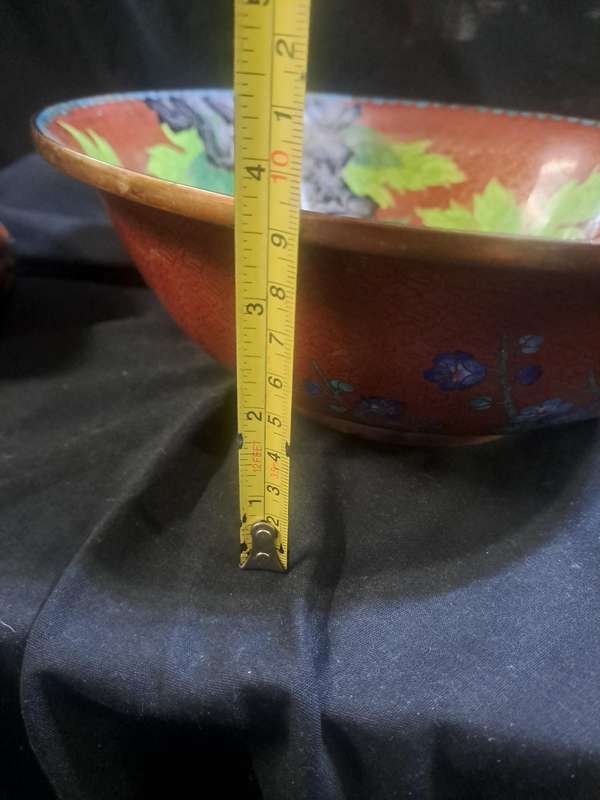 Vintage Cloisonne bowl with stand