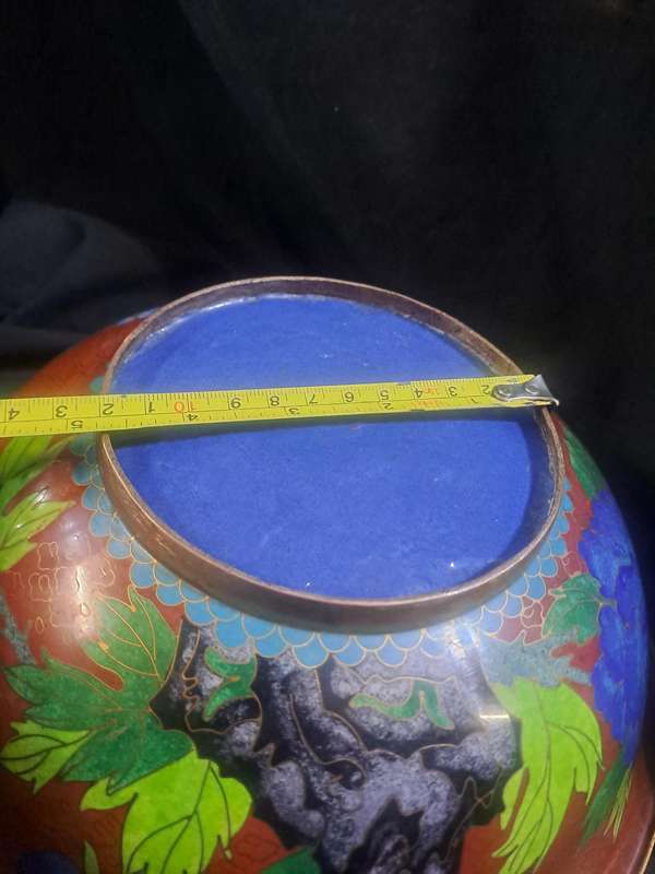 Vintage Cloisonne bowl with stand