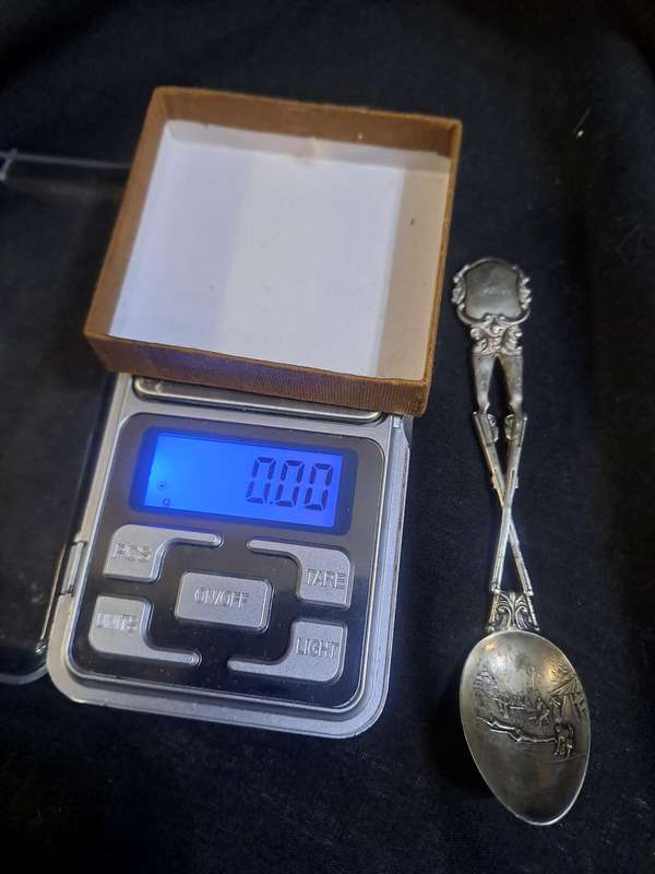 Antique silver shooting spoon hallmarked