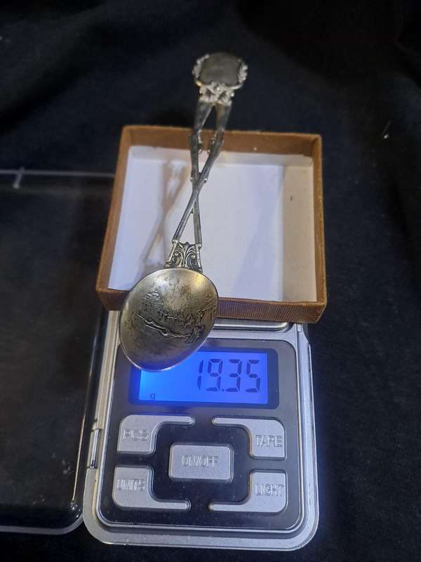 Antique silver shooting spoon hallmarked