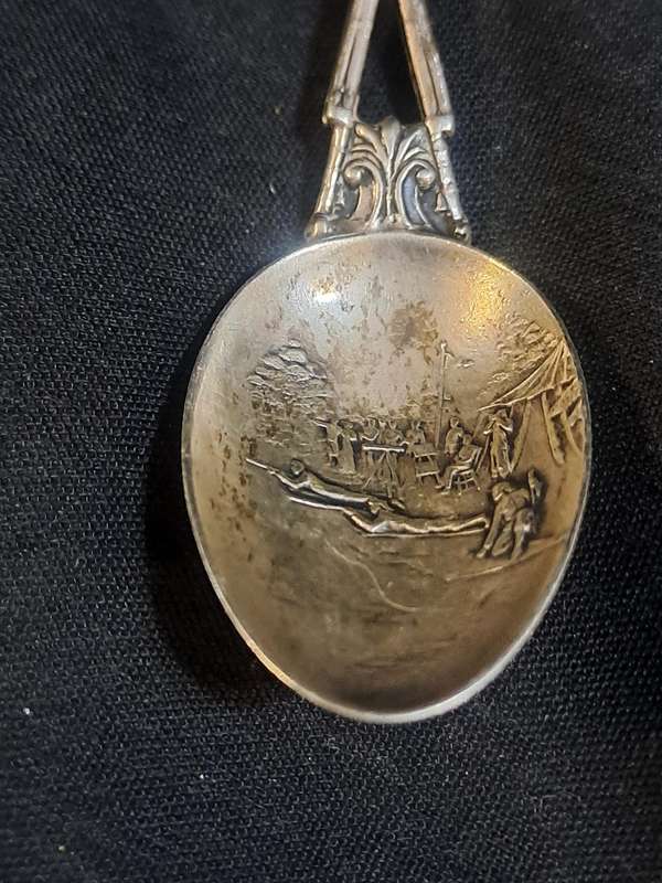 Antique silver shooting spoon hallmarked