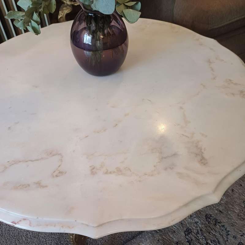 Large Italian solid brass and marble coffee table.