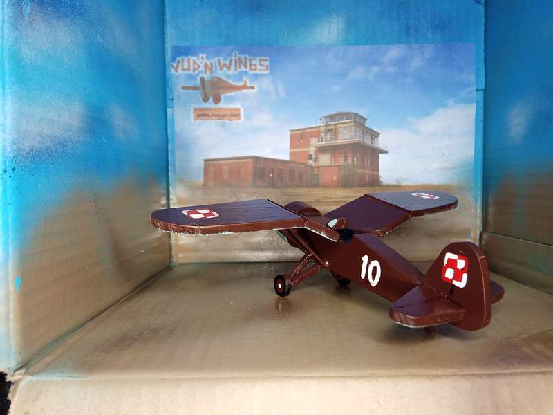 Handmade 1/48 scale, PZL P.11c, wooden model.