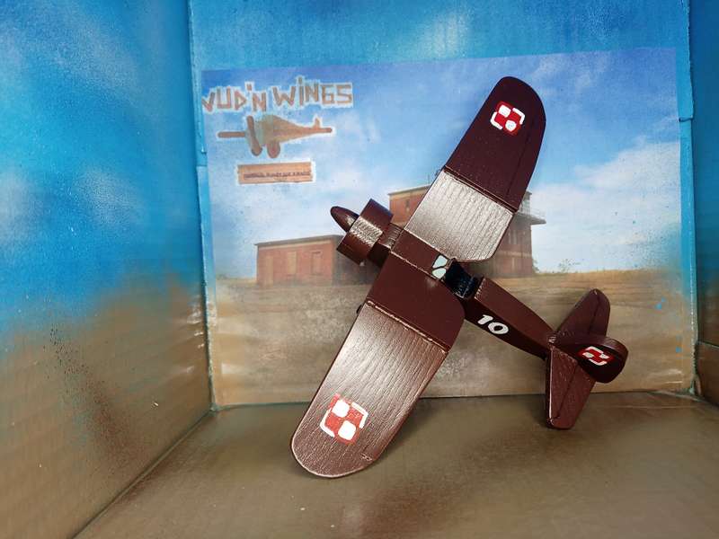 Handmade 1/48 scale, PZL P.11c, wooden model.