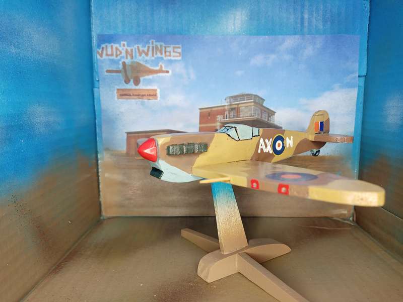 Handmade 1/48 scale, Supermarine Spitfire VC, wooden model.