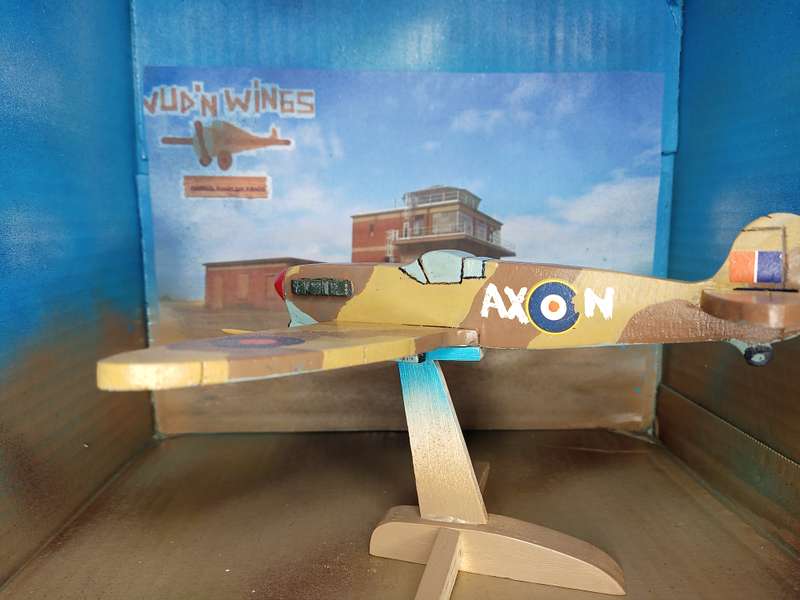 Handmade 1/48 scale, Supermarine Spitfire VC, wooden model.