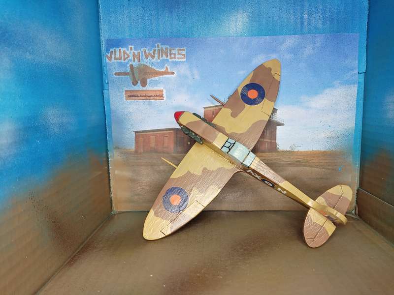 Handmade 1/48 scale, Supermarine Spitfire VC, wooden model.