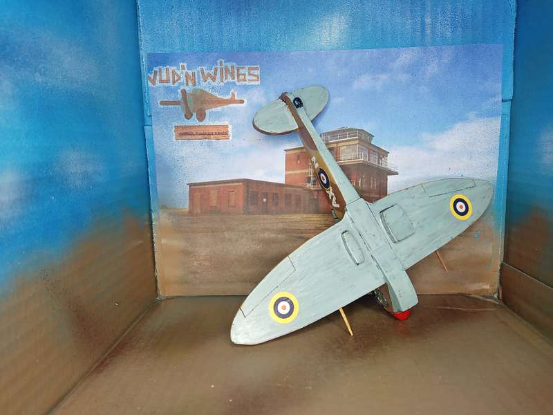 Handmade 1/48 scale, Supermarine Spitfire VC, wooden model.