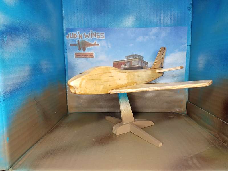 Handmade 1/48 scale, North American F-86 Sabre, wooden model.