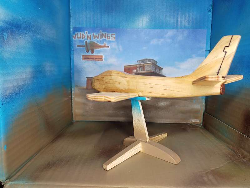 Handmade 1/48 scale, North American F-86 Sabre, wooden model.