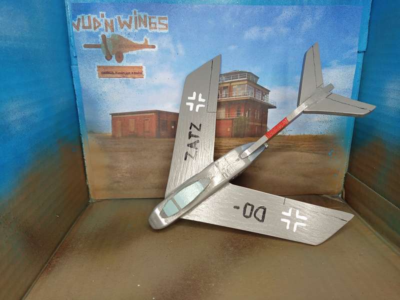 Handmade 1/48 scale, Focke-Wulf Ta-183 Huckebein, wooden model.