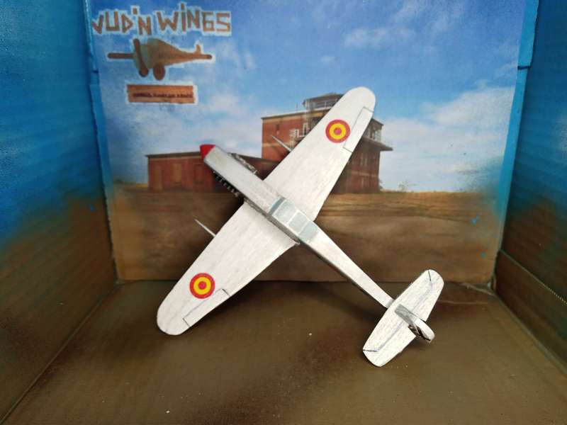 Handmade 1/48 scale, Hispano Ha-1112, wooden model.