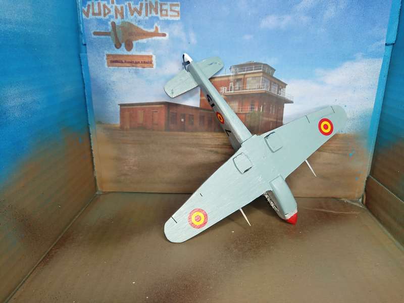 Handmade 1/48 scale, Hispano Ha-1112, wooden model.