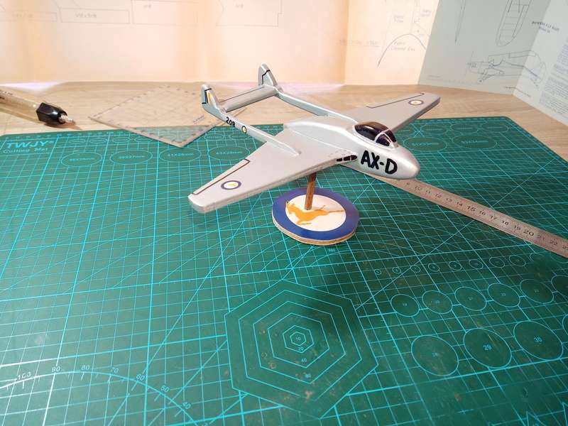 Handmade 1/48 scale, DeHavilland Vampire FB mk5, wooden model.