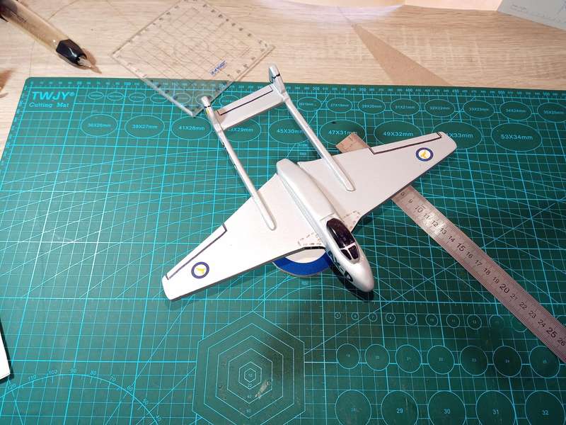 Handmade 1/48 scale, DeHavilland Vampire FB mk5, wooden model.