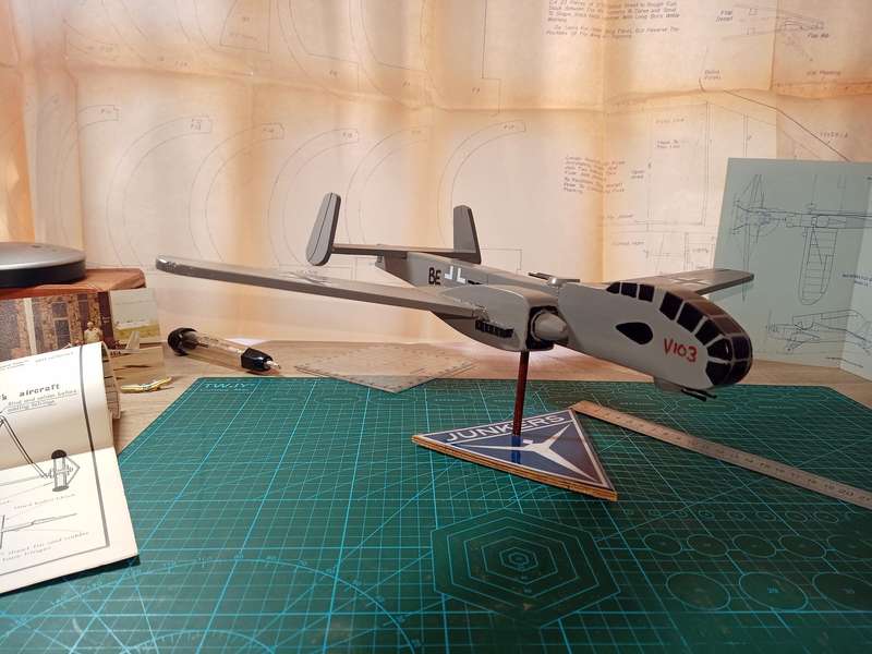 Handmade 1/48 scale, Junkers Ju-288, wooden model