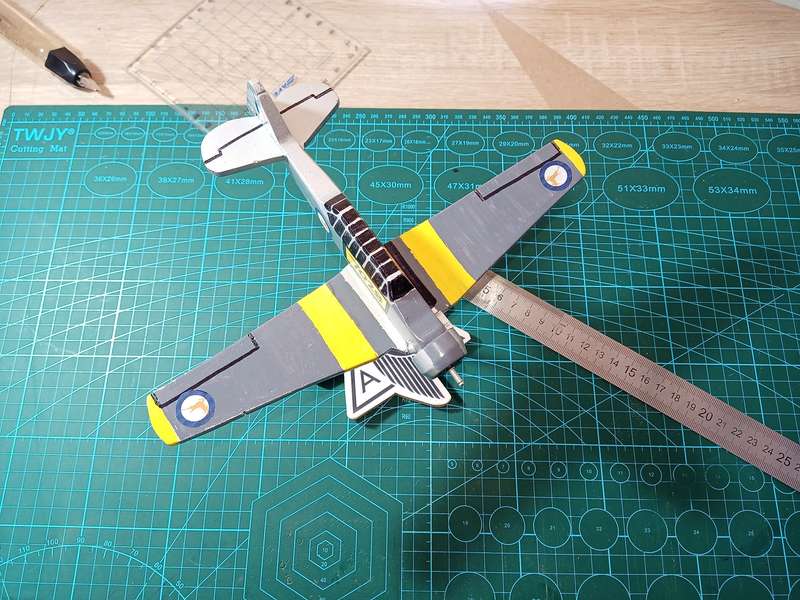 Handmade 1/48 scale, North American T-6 Harvard, wooden model.
