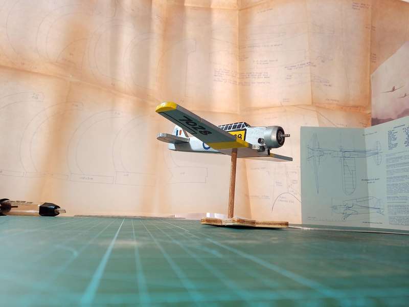 Handmade 1/48 scale, North American T-6 Harvard, wooden model.