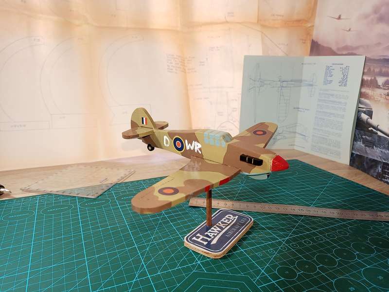 Handmade 1/48 scale, Hawker Hurricane IIB, wooden model.