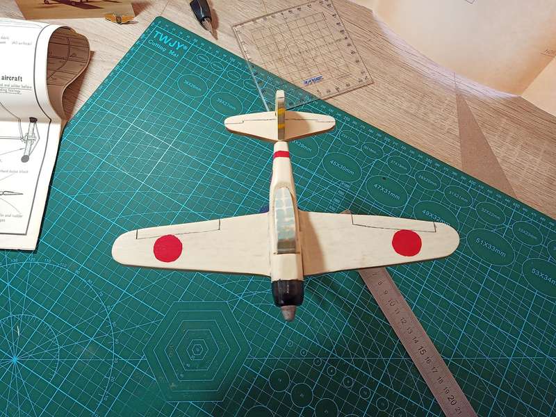 Handmade 1/48 scale, Mitsubishi A6M2 Zero, wooden model.