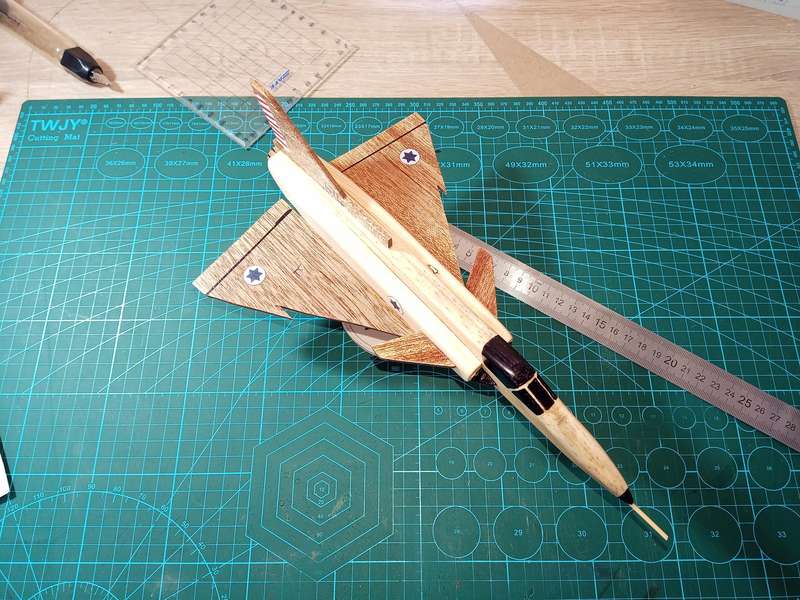 Handmade 1/48 scale IAI Kfir c2, wooden Model