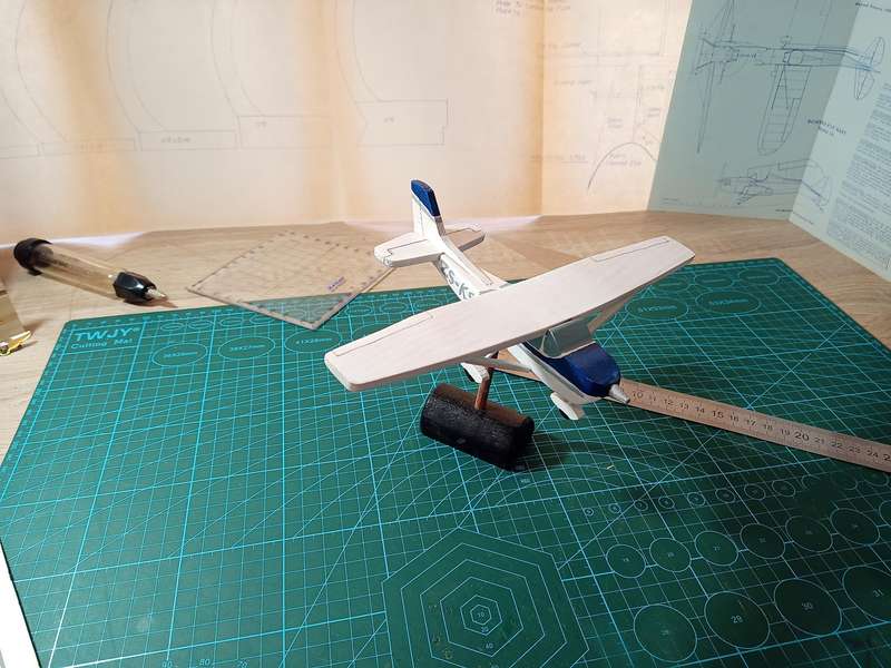 Handmade 1/48 scale, Cessna C172 Skyhawk, wooden model.