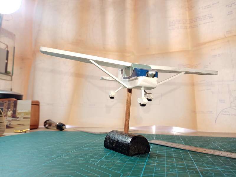 Handmade 1/48 scale, Cessna C172 Skyhawk, wooden model.