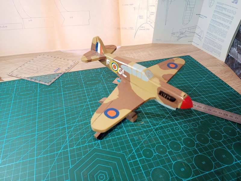 Handmade 1/48 scale, Curtiss P-40E Kittyhawk, wooden model.