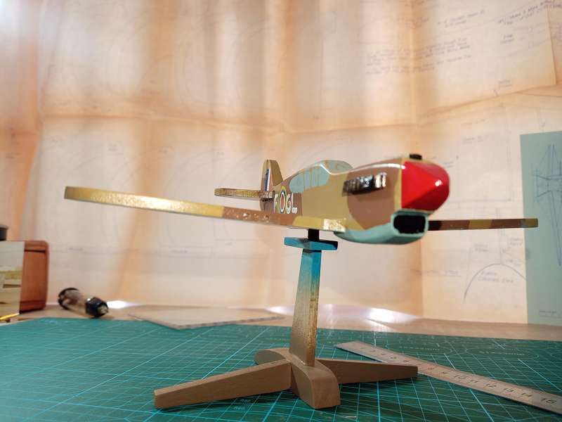 Handmade 1/48 scale, Curtiss P-40E Kittyhawk, wooden model.