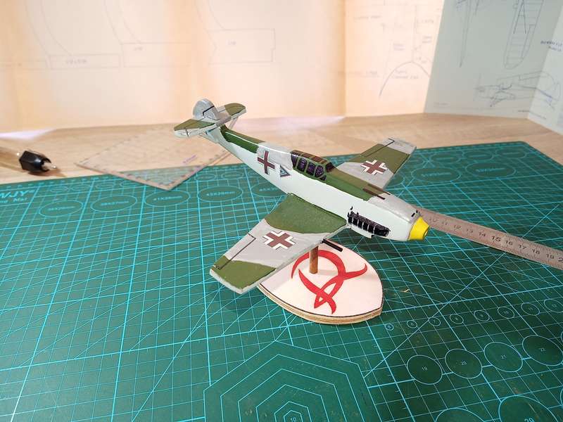Handmade 1/48 scale, Messerschmitt Bf-109 e3, wooden model