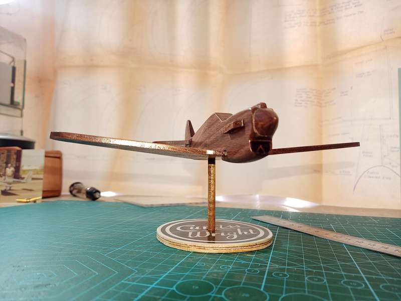Handmade 1/48 scale, Curtiss P-40E Kittyhawk, Solid American Walnut, wooden model.