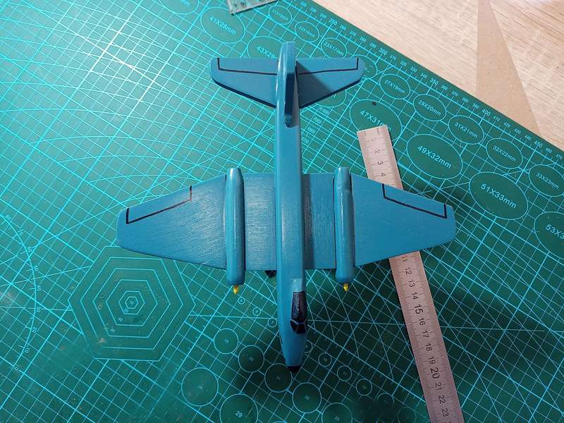 Handmade 1/100 scale, English Electric Canberra, wooden model