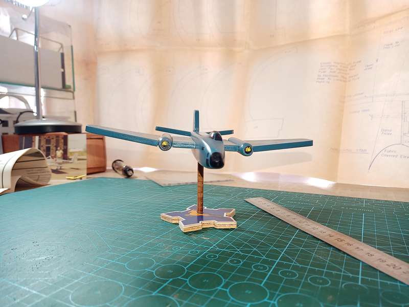 Handmade 1/100 scale, English Electric Canberra, wooden model