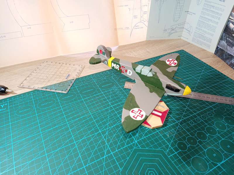 Handmade 1/48 scale, Supermarine Spitfire VC, wooden model.